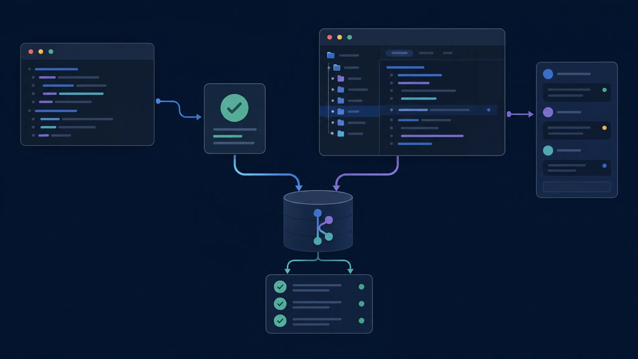 Panouri de automatizare terminal și revizuire desktop conectate la același repository și la o listă independentă de validare