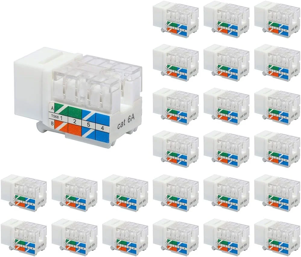 VCE Pachet de 25 Inserții Keystone RJ45 Cat6A la 90 de Grade