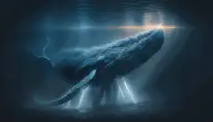 O balenă albastră care emite lumină
