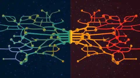 O ilustrație simbolică care prezintă conexiunea fără întreruperi între protocoalele ARP și NDP.