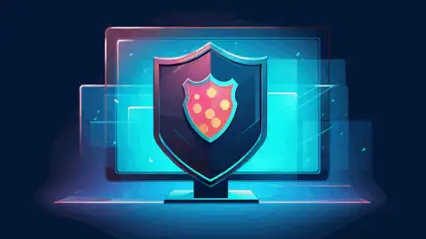 O ilustrație reprezentând un scut care protejează ecranul unui computer, simbolizând o mai mare confidențialitate și securitate online.