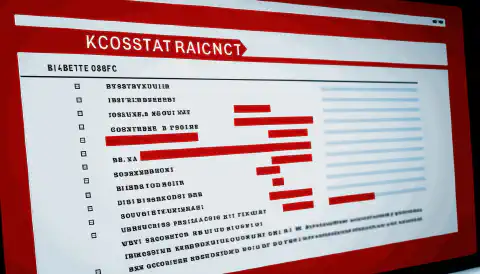O imagine a unui ecran de calculator cu un X roșu care trece printr-o listă de informații personale, cum ar fi numele, adresa și numărul de telefon, simbolizând eliminarea datelor personale din anuarele online.